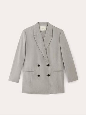 Everlane Women’s Double Breasted Blazer Buttersmooth Heather Steel Gray Size 6